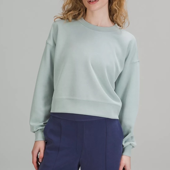 lululemon athletica Tops - lululemon perfectly oversized cropped crew softstreme - size 18
